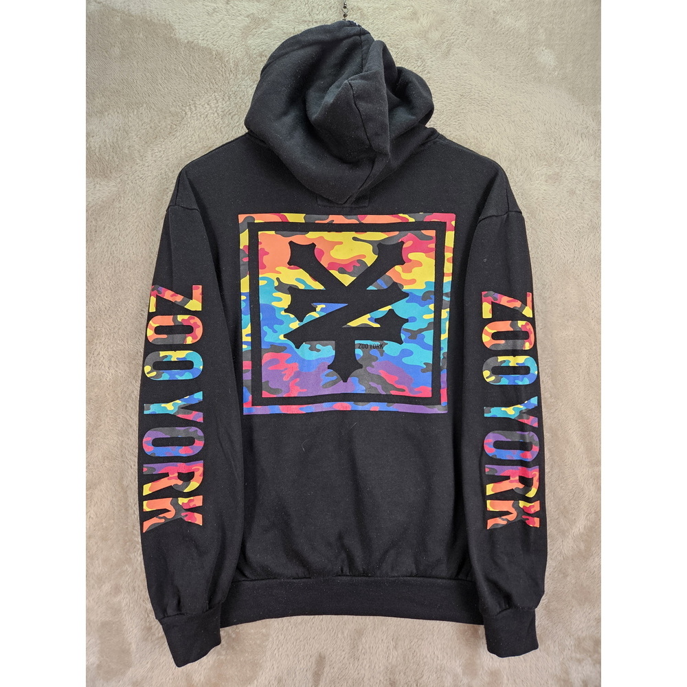 Zoo York Pullover Hoodie Multicolored Graffiti-style Big Logo Sweatshirt Size S - Picture 4 of 10